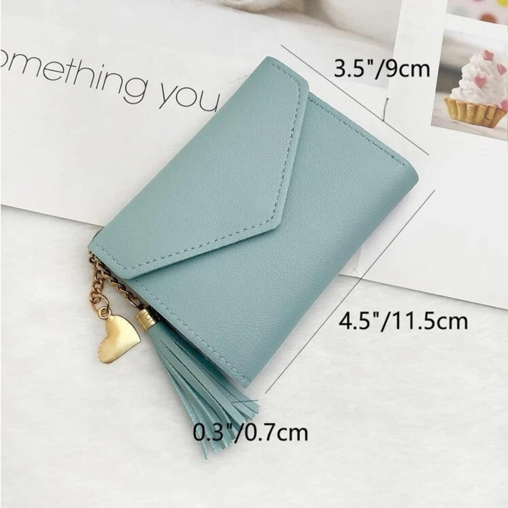 ⚠️Clearance Heart And Tassel Blue Wallet / Cardholder - Picture 4 of 5